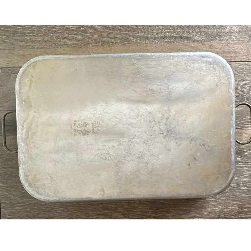 Wear-Ever Aluminum Roasting Pan with Lid No. 2612 Vintage 13x9 USA MCM Bakeware